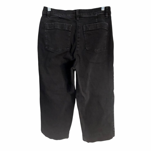 Eileen Fisher Cotton Wide Leg Cropped Black Jeans Sz 25 - Picture 3 of 12